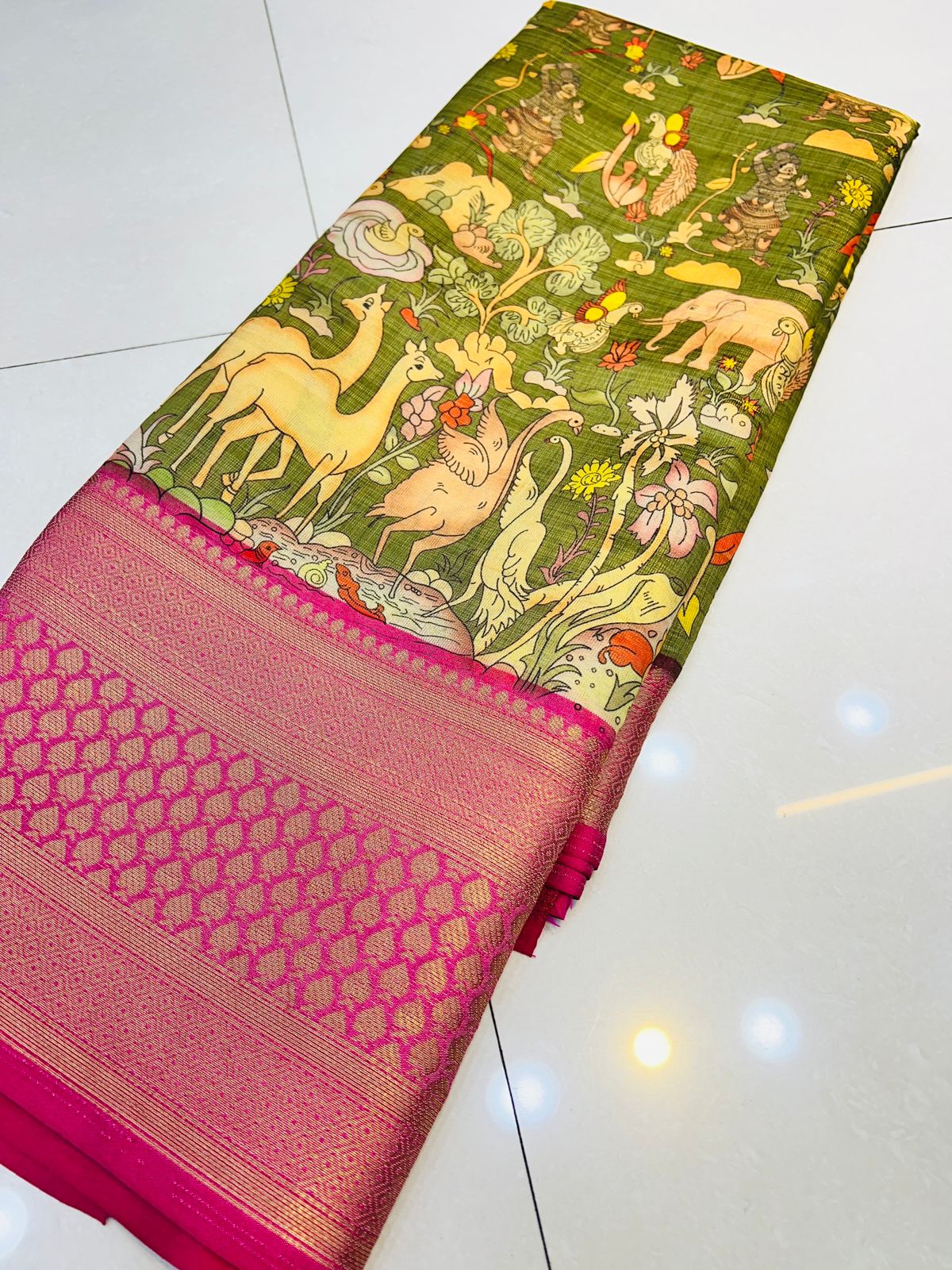 kalamkari tissue silk vol 2 Printed Non Catalog Sarees